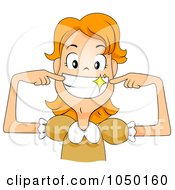 Royalty Free RF Clip Art Illustration Of A Smiling Girl With Pearly White Teeth