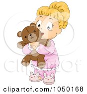 Poster, Art Print Of Girl Hugging Her Teddy Bear