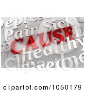 Royalty Free RF Clip Art Illustration Of 3d Health Related Words Showing An Underlying Cause Over Gray by stockillustrations