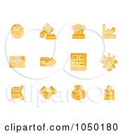 Poster, Art Print Of Digital Collage Of Orange Business Icons - 1