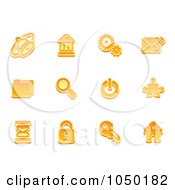 Royalty Free RF Clip Art Illustration Of A Digital Collage Of Orange Business Icons 3