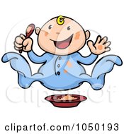Poster, Art Print Of Happy Baby With Food