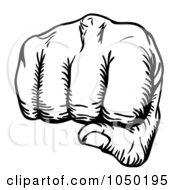 Poster, Art Print Of Black And White Fist Punching