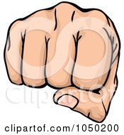 Royalty Free RF Clip Art Illustration Of A Fist Punching