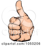 Royalty Free RF Clip Art Illustration Of A Hand With A Thumb Up