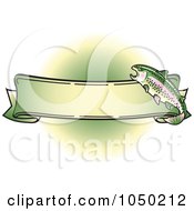 Poster, Art Print Of Blank Rainbow Trout Banner Over Green - 4