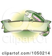 Poster, Art Print Of Blank Rainbow Trout Banner Over Green - 2