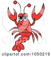 Royalty Free RF Clip Art Illustration Of A Happy Red Lobster