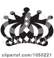Royalty Free RF Clip Art Illustration Of A Black And White Crown Design 1 by Andy Nortnik