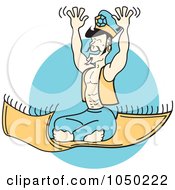 Genie Riding On A Magic Flying Carpet