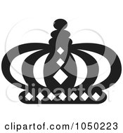 Royalty Free RF Clip Art Illustration Of A Black And White Crown Design 2