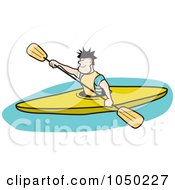 Royalty Free RF Clip Art Illustration Of A Man Kayaking