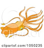 Poster, Art Print Of Orange Squid