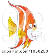 Royalty Free RF Clip Art Illustration Of A Yellow White And Orange Marine Fish