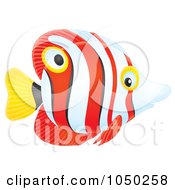 Royalty Free RF Clip Art Illustration Of A Red Black White And Yellow Marine Fish