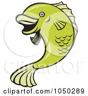 Royalty Free RF Clip Art Illustration Of A Green Fish Logo