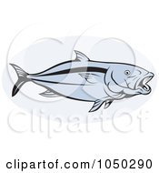 Poster, Art Print Of Kingfish Over A Blue Oval