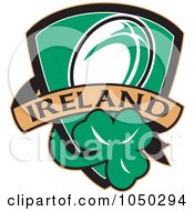 Royalty Free RF Clip Art Illustration Of A Rugby Ireland Shield