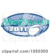 Royalty Free RF Clip Art Illustration Of A Rugby New Zealand 2011 Oval
