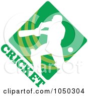 Poster, Art Print Of Cricket Player Logo - 1
