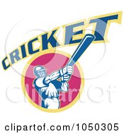 Poster, Art Print Of Cricket Player Logo - 7