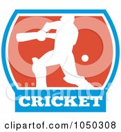 Poster, Art Print Of Cricket Player Logo - 2