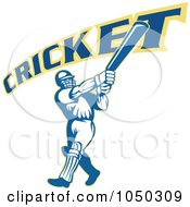 Poster, Art Print Of Cricket Player Logo - 9