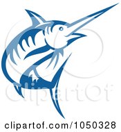 Royalty Free RF Clip Art Illustration Of A Blue Swordfish Logo