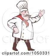 Royalty Free RF Clip Art Illustration Of A Chef Presenting