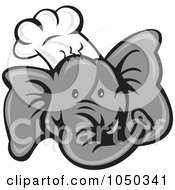 Royalty Free RF Clip Art Illustration Of An Elephant Chef