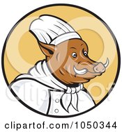 Royalty Free RF Clip Art Illustration Of A Chef Boar Logo