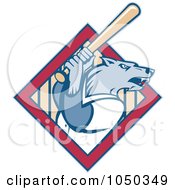 Poster, Art Print Of Baseball Wolf Logo