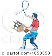Royalty Free RF Clip Art Illustration Of A Trainer With A Whip And Chair