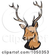 Royalty Free RF Clip Art Illustration Of A Reindeer Head