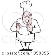 Royalty Free RF Clip Art Illustration Of A Chef Holding A Napkin