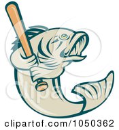 Royalty Free RF Clip Art Illustration Of A Baseball Bass Fish