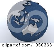 Poster, Art Print Of 3d Blue And Gray Asia Pacific Globe