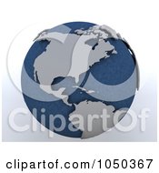 Royalty Free RF Clip Art Illustration Of A 3d Blue And Gray North America Globe