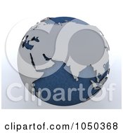 Poster, Art Print Of 3d Blue And Gray Middle East Globe