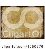 Poster, Art Print Of Grungy Parchment Paper Background With Floral Design Borders