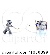 Poster, Art Print Of 3d Robots Playing Hockey - 2