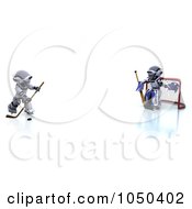 Poster, Art Print Of 3d Robots Playing Hockey - 1