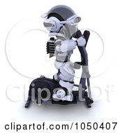 3d Robot Exercising On A Crosstrainer - 2