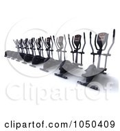 Row Of 3d Crosstrainers