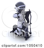 3d Robot Exercising On A Crosstrainer - 1