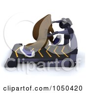 Royalty Free RF Clip Art Illustration Of A 3d Turkey On A Treadmill by KJ Pargeter