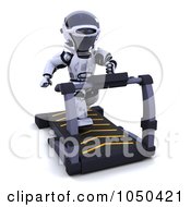Poster, Art Print Of 3d Robot On A Treadmill