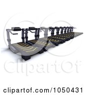 Poster, Art Print Of 3d Row Of Treadmills