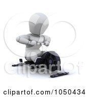 3d White Character Using A Row Machine