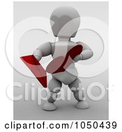 Royalty Free RF Clip Art Illustration Of A 3d White Character Opening A Heart Valentine